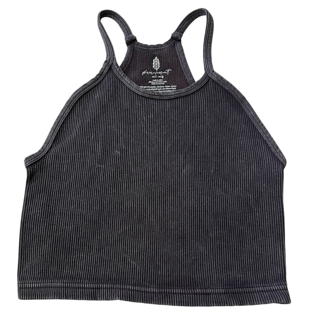 Free People Happiness Runs Tank Top in Stoned Washed Black NWOT